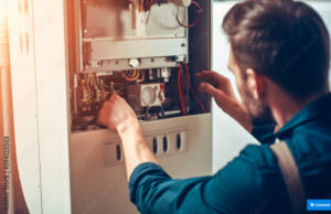man doing maintenance on HVAC
